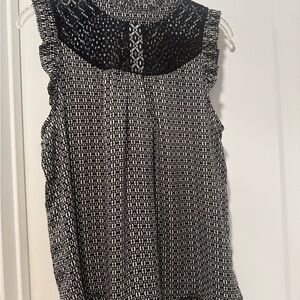 Lily White Monochrome Patterned Blouse